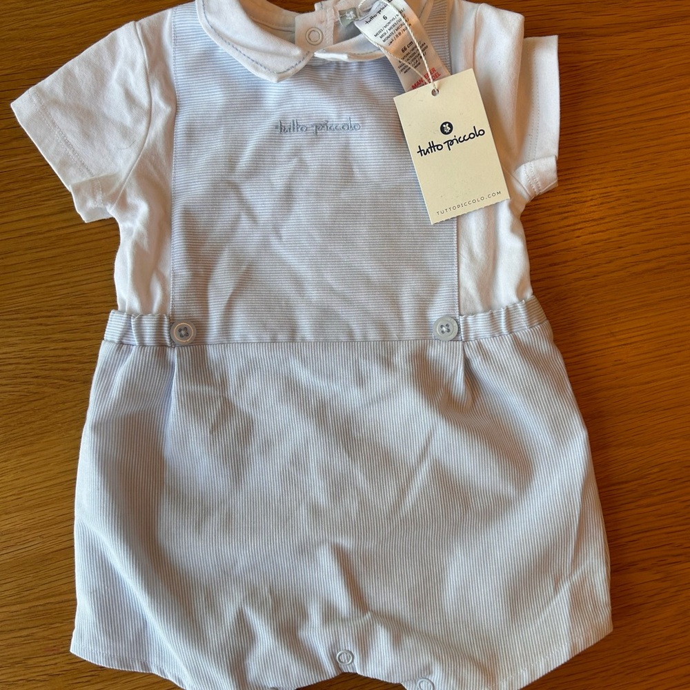 Light Blue & White Baby One-Piece